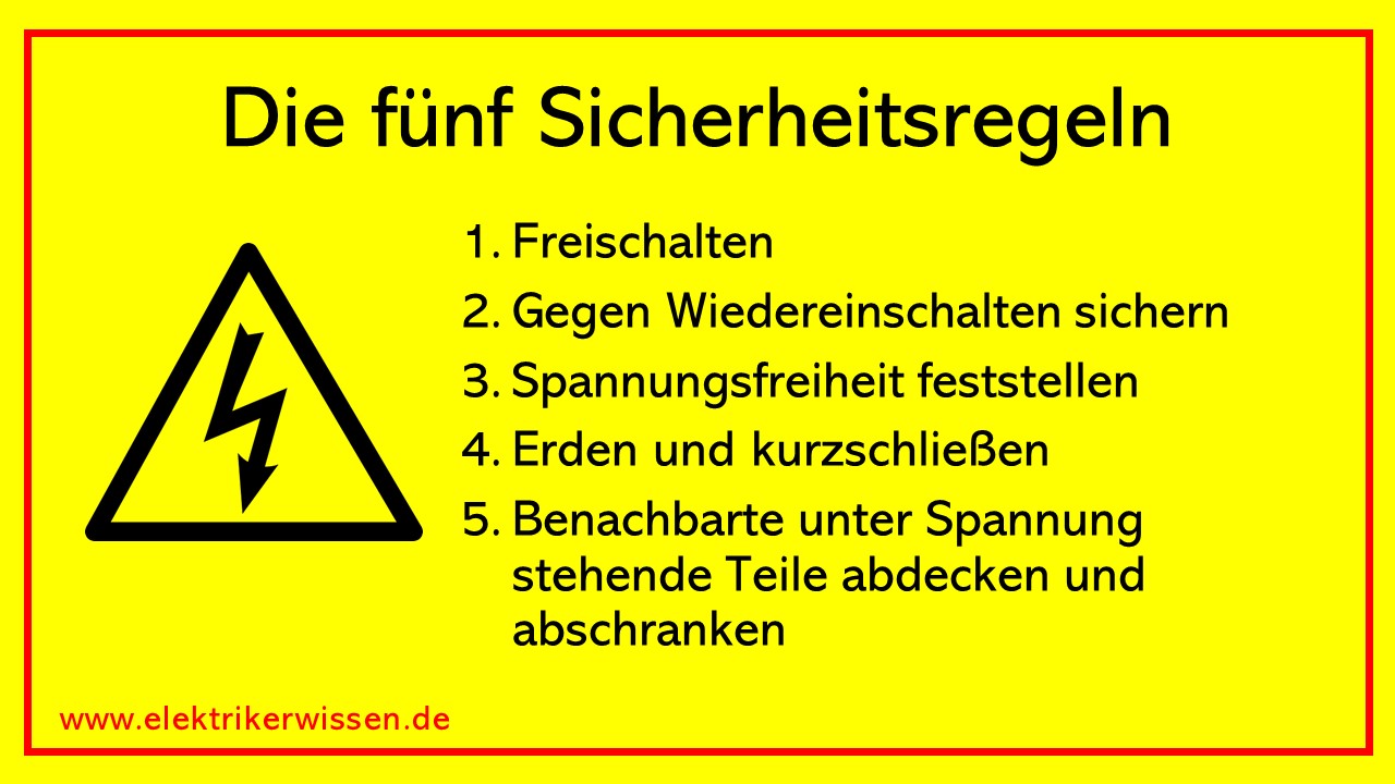 Die fünf Sicherheitsregeln - ElektrikerWissen.de